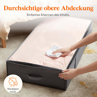 Lifewit Unterbettkommode 95L, faltbare Aufbewahrungsbox, 6er-Set, grau