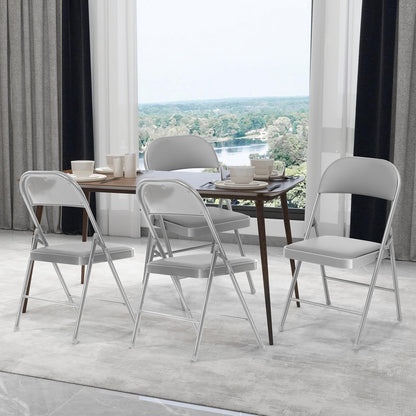 BULAGE Klappstühle 4er Set, Gartenstuhl klappbar - Grau