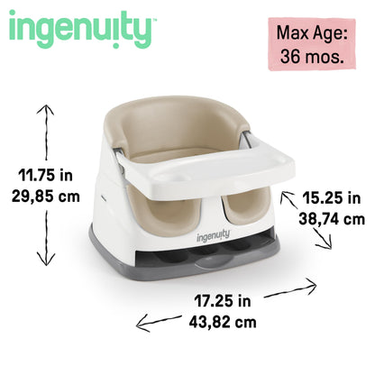 Ingenuity 2-in-1 Sitzerhöhung mit Tablett, Beige, ab 6 Monaten
