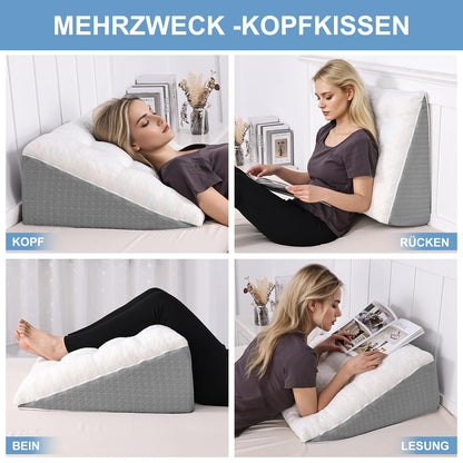 HAVARGO Keilkissen Memory Schaum Lesekissen 55x55x25 cm