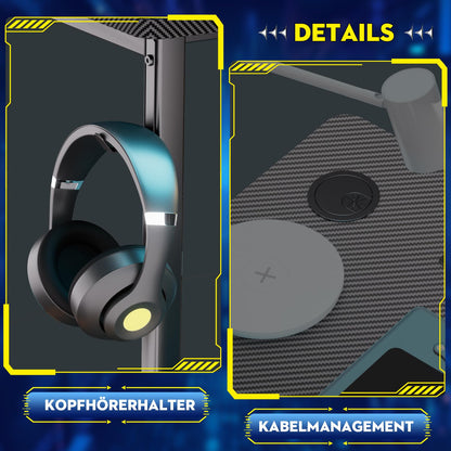 COMHOMA Gaming Tisch L-Form 120x80cm – Steckdose & USB