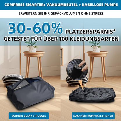 TravelGo Vakuum Laptop Backpack 46L – Handgepäck Rucksack Schwarz