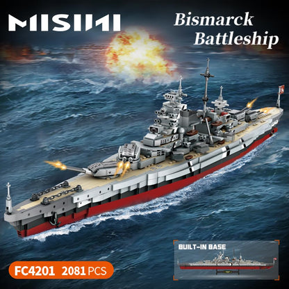 MISINI Technik FC4201 Bismarck Klemmbausteine - WWII Schlachtschiff