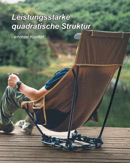 OneTigris Dragonhide Campingstuhl faltbar, Hochlehner, Kojote Braun