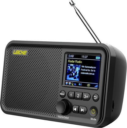 LEICKE tragbares DAB+ Radio mit Bluetooth 5.0 und 4000 mAh Akku – Digitalradio mit 2,4-Zoll-Farbdisplay