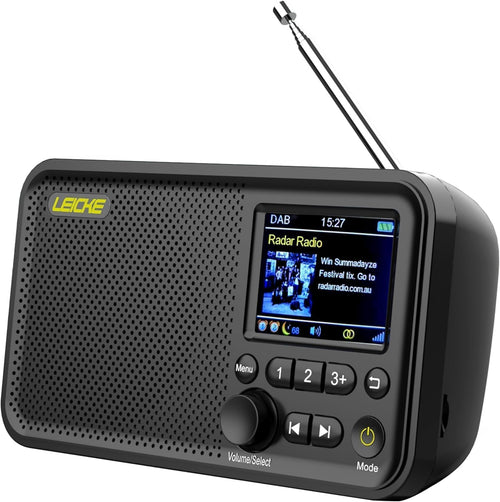 LEICKE tragbares DAB+ Radio mit Bluetooth 5.0 und 4000 mAh Akku – Digitalradio mit 2,4-Zoll-Farbdisplay