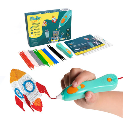 3Doodler Start+ Essentials 3D Zeichenstift für Kinder ab 6 Jahren, Set mit 72 farbigen Filamentsträngen