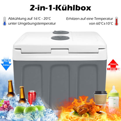 UISEBRT Elektrische Kühlbox 48 Liter mit Rollen, 12 V/220 V, grau