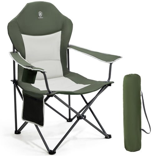 EVER ADVANCED Luxus Campingstuhl faltbar - 160KG, hoher Rücken. Robuster, faltbarer Stuhl mit hoher Rückenlehne für komfortables Sitzen beim Camping.