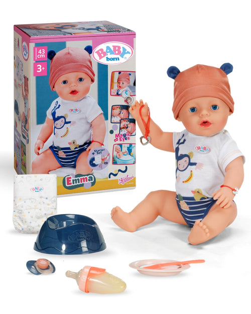 BABY Born Emma Babypuppe 43 cm, Dschungel-Style, 10 Funktionen mit Strampler und Mütze