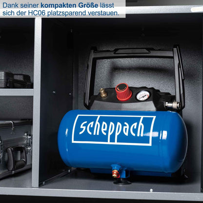 Scheppach HC06 Luftkompressor – ölfrei, 6L Kessel, mobil