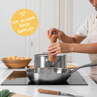 SILBERTHAL Edelstahl Bratpfanne 28cm – Unbeschichtet Induktion
