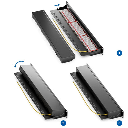 deleyCON CAT 6a Patchpanel 24 Port Desktop 19 Zoll Schwarz