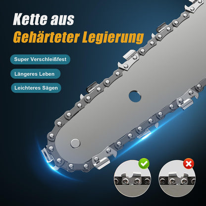 JINDUN Mini Akku Kettensäge 21V 6 Zoll mit 2 Akkus und Ladegerät