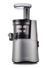 HUROM H-AA Slow Juicer Kaltpressentsafter – Dunkelsilber, vertikales Gerät. Entsaftet Obst & Gemüse schonend.