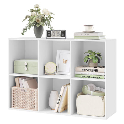WOLTU Bücherregal mit 6 Würfeln, Standregal weiss, 60 x 89 x 30 cm