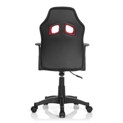 hjh OFFICE Kid Game AL Kinder-Drehstuhl Kunstleder Schwarz/Rot