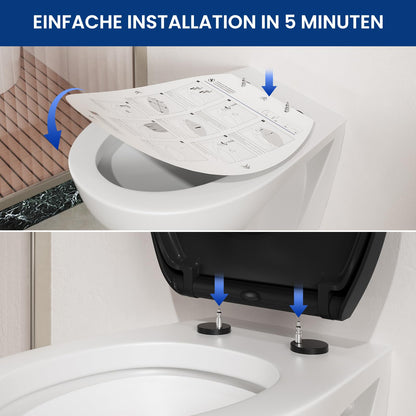 CECIPA DERW SERIE WC Sitz Absenkautomatik – Schwarz Oval