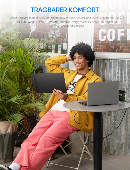 ARZOPA 14.0 Zoll FHD IPS Tragbarer Gaming Monitor - HDMI/USB-C