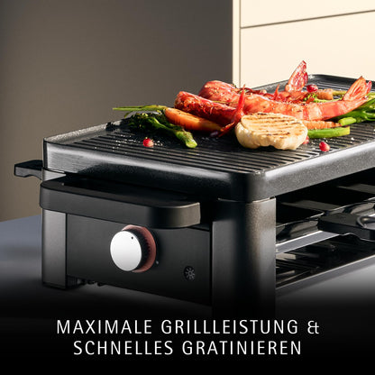 WMF Master Raclette Grill - 8 Pers. Keramikpfännchen Schwarz Matt