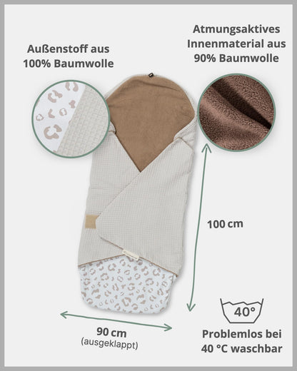 ULLENBOOM Einschlagdecke Babyschale & Kindersitz - Leo