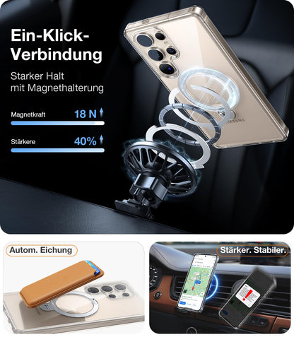 TORRAS Ostand Q3 Spin transparente Hülle für Samsung Galaxy S25 Ultra