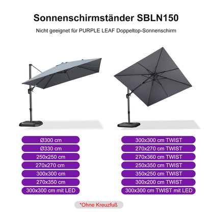 PURPLE LEAF Sonnenschirmständer SBLN150, Ampelschirmständer Anthrazit