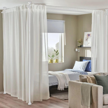 DAKEPOLE Raumteiler Paravent – B 280 x H 317 cm Weiss. Weisser Paravent für Raumgliederung und Sichtschutz.