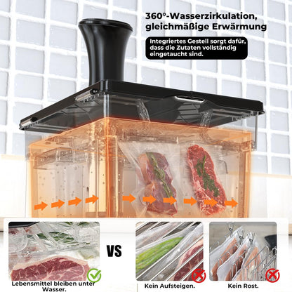 Universal Sous Vide Behälter Set 11L mit Rack & Deckel Polycarbonat