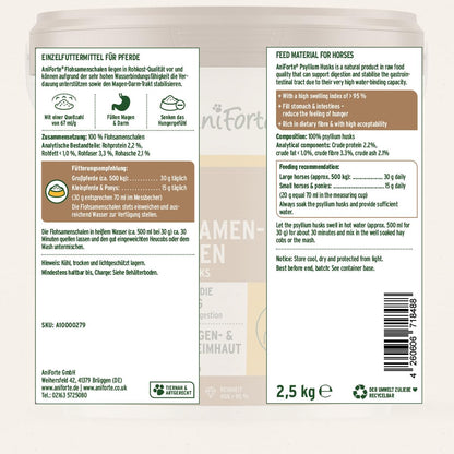 AniForte Indische Flohsamenschalen Pferd 2,5 kg Futterergänzung