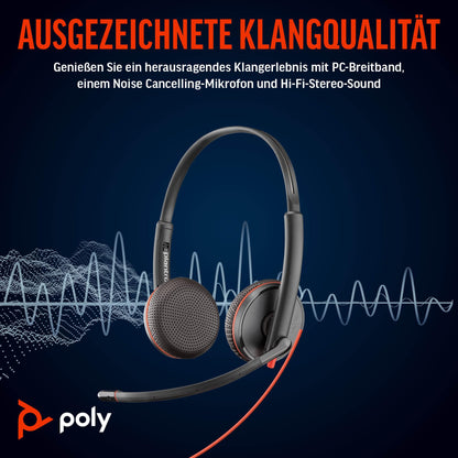 Poly Blackwire 3225 Schnurgebundenes Headset – USB-C/A/3.5mm
