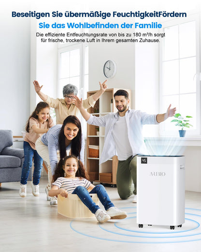 ARIBIO Luftentfeuchter elektrisch 20L/Tag PD08C-20 mit Ablaufschlauch