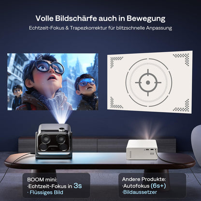 Aurzen Boom Mini Smart Beamer Google TV 4K Heimkino – Schwarz