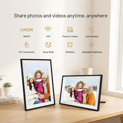 AEEZO Digitaler Bilderrahmen 10,1 Zoll IPS Touchscreen 32 GB WiFi