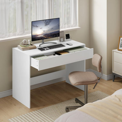 eSituro Schreibtisch mit Schubladen Bürotisch – Weiss 100x50 cm