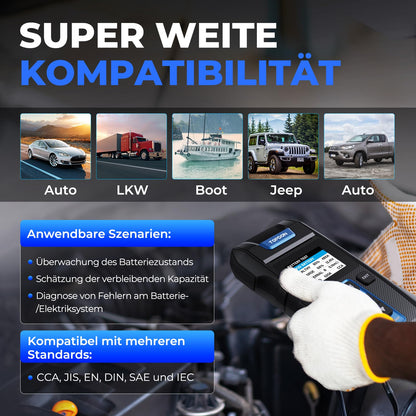 TOPDON BT300P KFZ Batterietester - mit Drucker, 12V/24V