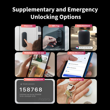 Aqara Smart Lock U200 Smartes Türschloss Fingerabdruck - Silber