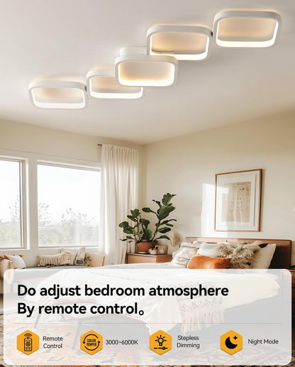 Modern LED Deckenleuchte dimmbar Fernbedienung 45W 92x31cm