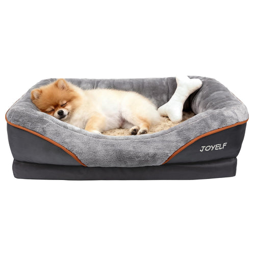 JOYELF Memory Foam Hundebett, orthopädisch, klein, waschbarer Bezug – Hundesofa mit umlaufendem Polsterrand