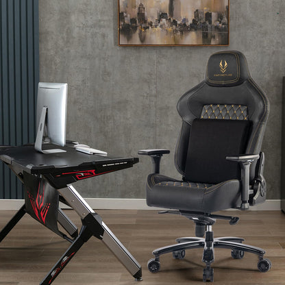 Fantasylab Gaming Stuhl 200KG Bürostuhl Chefsessel - Schwarz/Golden