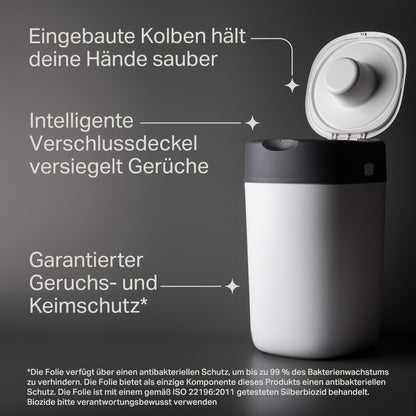 Tommee Tippee Twist & Click Windeleimer, Weiss, 6 Nachfüllkassetten