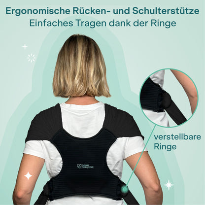 Koala Babycare Tragetuch Babytrage Neugeborene bis 9kg - Schwarz