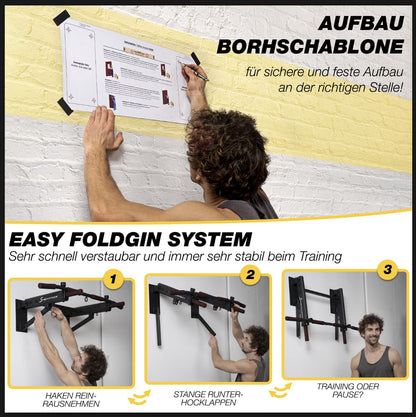 Sportstech KS350 Klimmzugstange 4in1 – Wandmontage klappbar