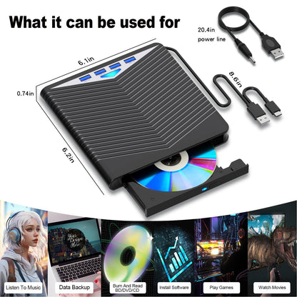 Externes Blu-ray Laufwerk USB 3.0 Typ-C – Ultra HD Recorder