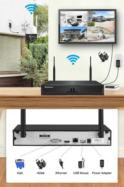 Jennov 5MP PTZ WLAN Aussen Überwachungskamera Set - 4 Kameras