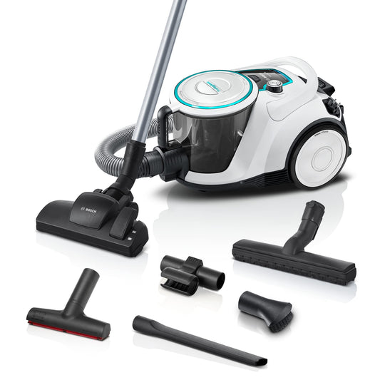 Bosch Serie 6 BGC41XHYG Staubsauger beutellos Hygiene-Filter - Weiss. Weißer Bodenstaubsauger zur Staubentfernung.