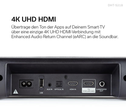 Denon DHT-S218 Soundbar mit Dolby Atmos & Subwoofer - Schwarz