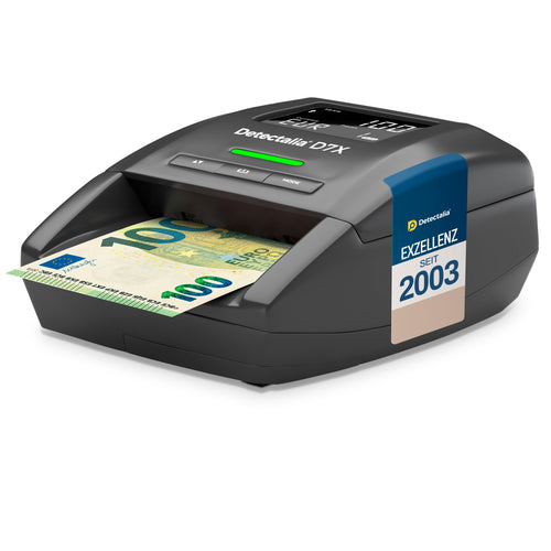 Detectalia D7X Falschgeldprüfer Zählmaschine – für Euro, CHF, GBP