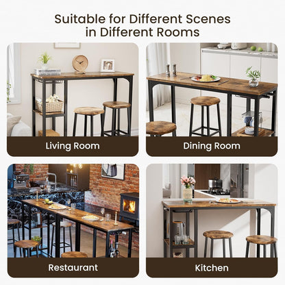 Bealife Bartisch mit Barhocker-Set 2 Pers. – Retro