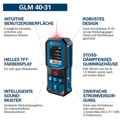 Bosch Professional GLM 40-31 Laser-Entfernungsmesser IP 65